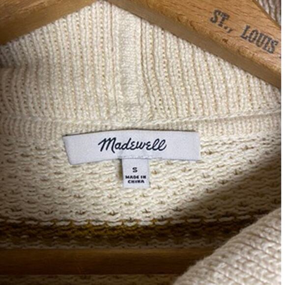 Madewell Canby Button Mockneck Sweater in Stripe - Picture 8 of 11